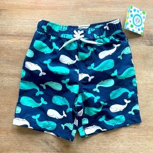 *NWT* 24M Little Me Toddler Boys Swimsuit / Swim Trunks - Whales